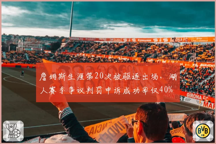 詹姆斯生涯第20次被驱逐出场，湖人赛季争议判罚申诉成功率仅40%